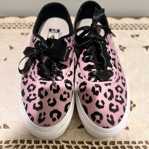 Vans suede leopard print shoes, size 8